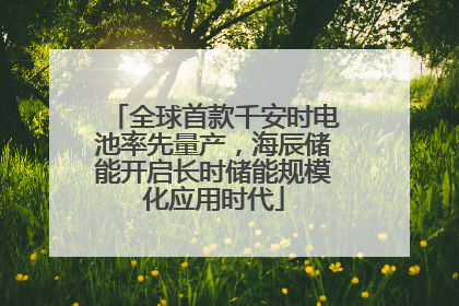 全球首款千安时电池率先量产，海辰储能开启长时储能规模化应用时代